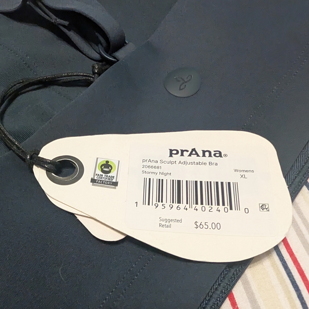 prAna Sculpt™ Adjustable Balconette Sports Bra - Stormy Night - XL - NWT - Picture 2 of 12